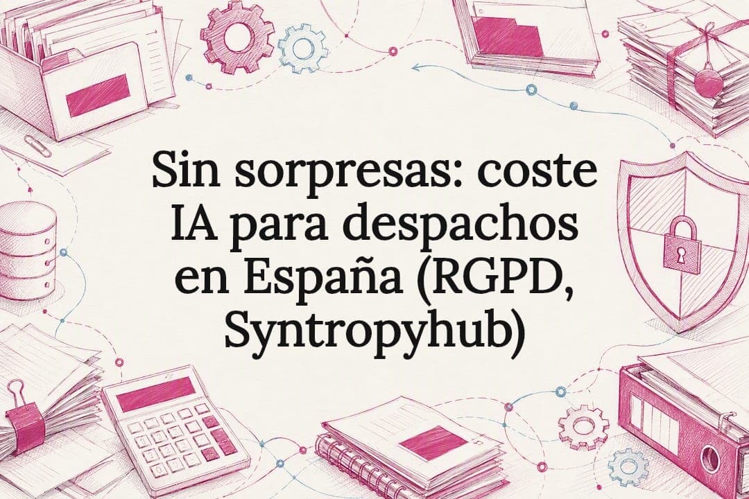 Sin sorpresas: coste IA para despachos en España (RGPD, Syntropyhub)