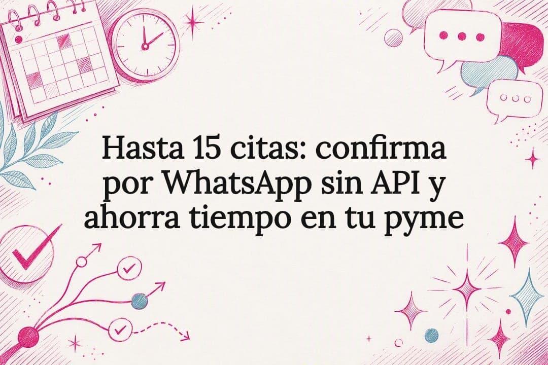 Hasta 15 citas: confirma por WhatsApp sin API y ahorra tiempo en tu pyme